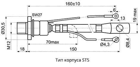 Размеры тиристоров ТБ251-80