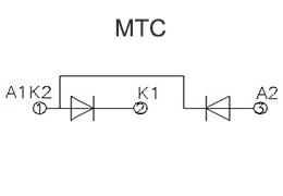 Connection diagram of power diode modules MDC