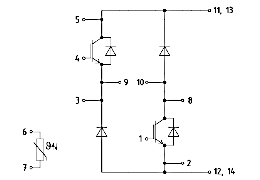 Topology of IGBT Module FR900R12IP4D