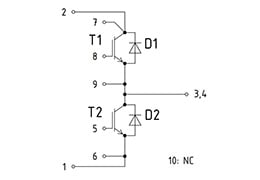 Topology of IGBT Module DD450S45T3E4_B5