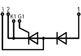 Thyristor Diode Module Circuit Diagram MT/D3 with package `D`