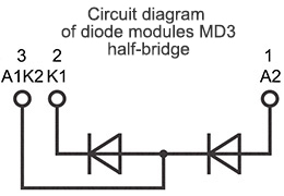 Diode module connection diagram MD3-1000-28-D