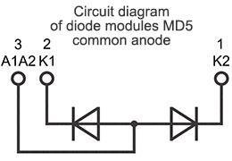 Diode module connection diagram MD5-1000-28-D
