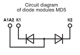 Connection diagram of power diode module MD5