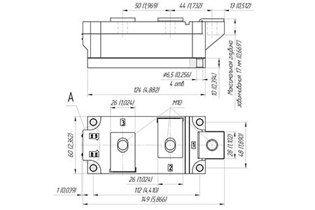 Dimensions of diode modules MD4-470-44-A2