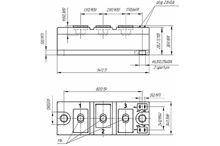 Dimensions of diode modules MD3-245-18-F