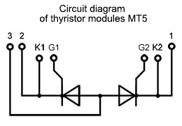 Thyristor module connection diagram MT5-800-18-D