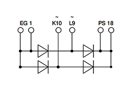 VBO88-08NO7 Single Phase Diode Bridge Circuit diagram