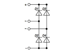 VBO25-12NO2 Single Phase Diode Bridge Circuit diagram
