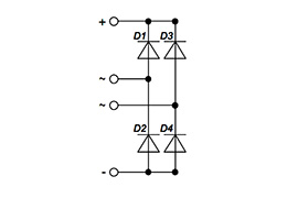 VBO22-12NO8 Single Phase Diode Bridge Circuit diagram