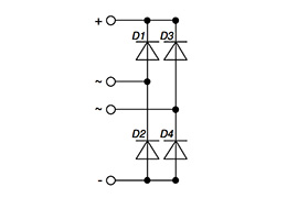 VBO52-08NO7 Single Phase Diode Bridge Circuit diagram