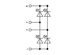 VBO130-08NO7 Single Phase Diode Bridge Circuit diagram