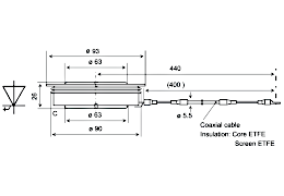 Dimensions and outline drawing of AGA 600-45-D-02 thyristor (Alternative to 5SGA 06D4502)