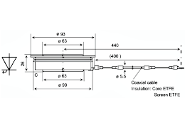 Dimensions and outline drawing of AGA 600-45-D-02 thyristor (Alternative to 5SGA 06D4502)
