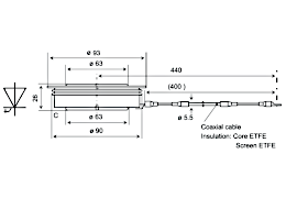 Dimensions and outline drawing of AGA 600-45-D-02 thyristor (Alternative to 5SGA 06D4502)