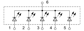 Электрическая схема сегментного индикатора АЛС317А (Б), 3ЛС317А (Б)