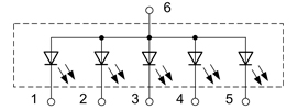 Электрическая схема сегментного индикатора АЛС317В (Г), 3ЛС317В (Г)