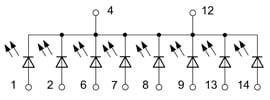 Электрическая схема цифрового индикатора АЛС333А (В), АЛС334В, АЛС335А
