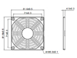 Чертеж и размеры решетки для вентиляторов 80х80
