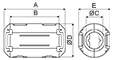 Схема ферритового фильтра на кабель ZCAT1730-0730A (gray)
