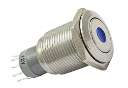 Кнопки антивандальные LAS2-GQF-11ZD/B, диаметр 18 мм, on-on, c фиксацией