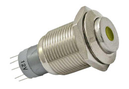Кнопки антивандальные LAS2-GQH-11D/Y, диаметр 18 мм, on-(on), без фиксации