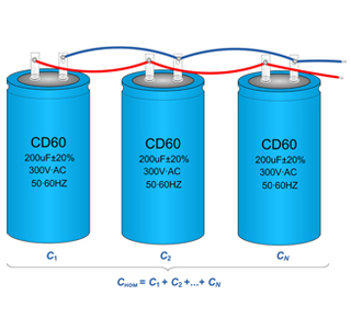 Изображение подключения конденсаторов CD60