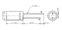 Схема, чертеж габаритных и установочных размеров конденсаторов электролитических К50-35