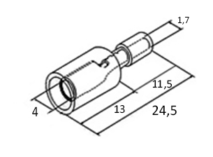 Схема наконечника штекерного изолированного FRD1.25-156 0,5-1,5 мм² 