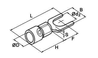 Схема наконечника вилочного изолированного