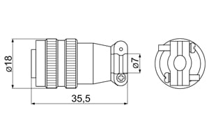 Размеры кабельной части разъемов XS12