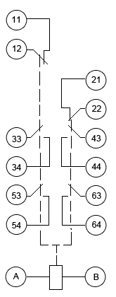 Схема электрическая принципиальная реле ПЭ-36 142, ПЭ-37 42