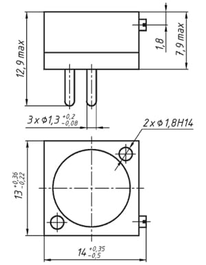 Габаритные размеры переменных резисторов СП5-2