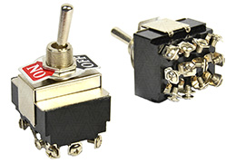 Тумблеры четырехполюсные KN3(B)-401A, ON-OFF с фиксацией, 250В 10А, под винт