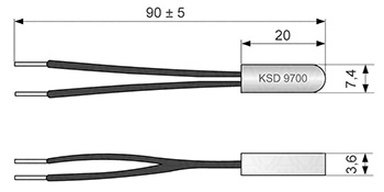 Размеры термостатов серии KSD 9700